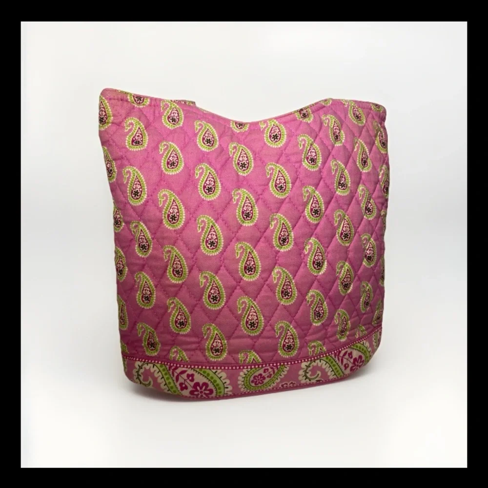 Vera Bradley Quilted Paisley Bermuda Pink Tote Bag Retired Handbag Purse - Picture 4 of 16